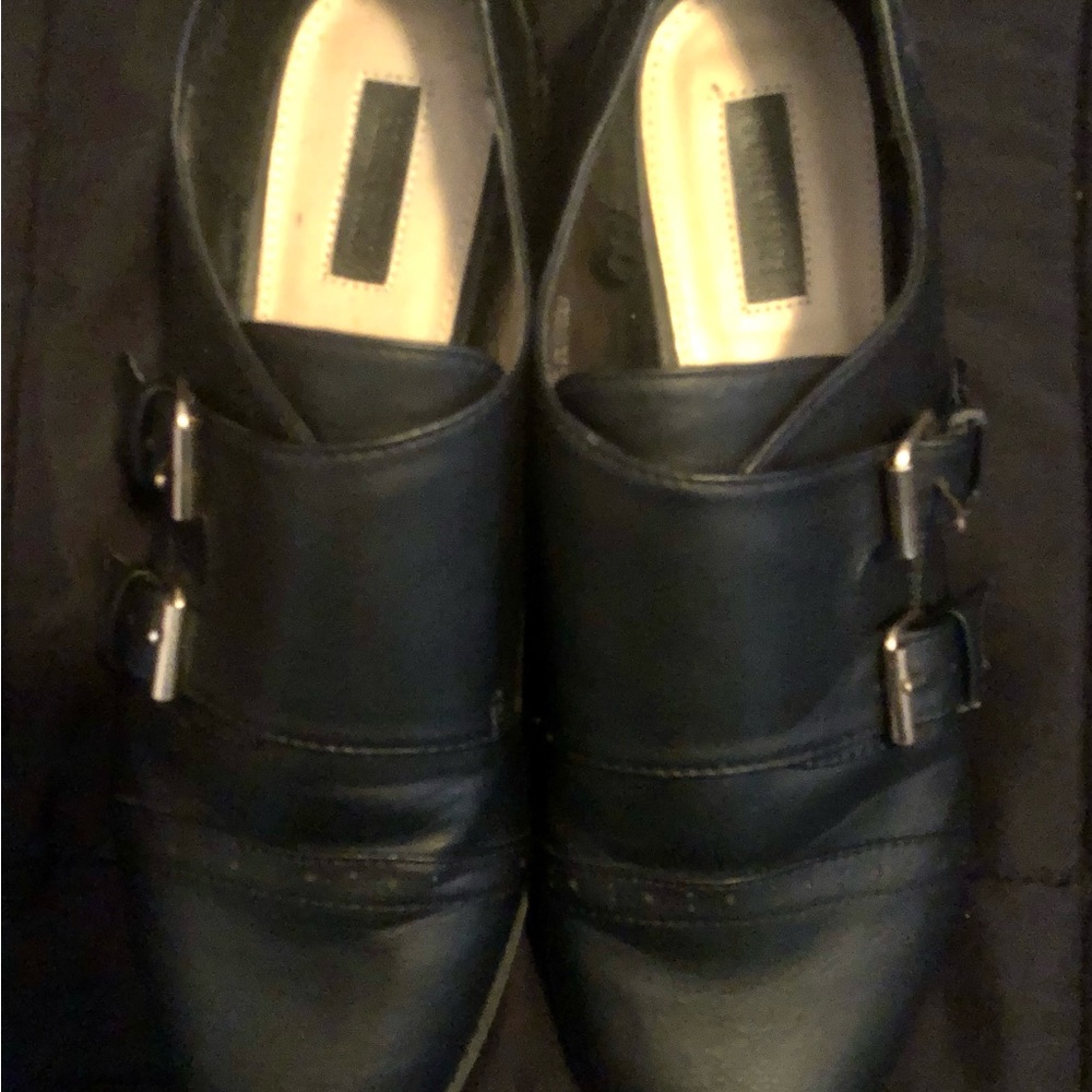 Classic Black Double Strap Dress Shoes